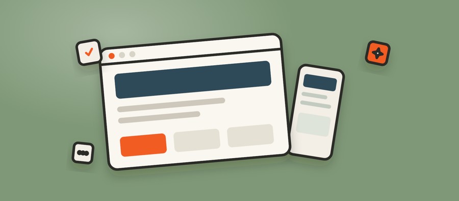 Illustration of a website and mobile layout